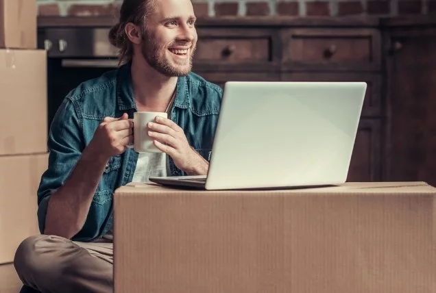 Man with box