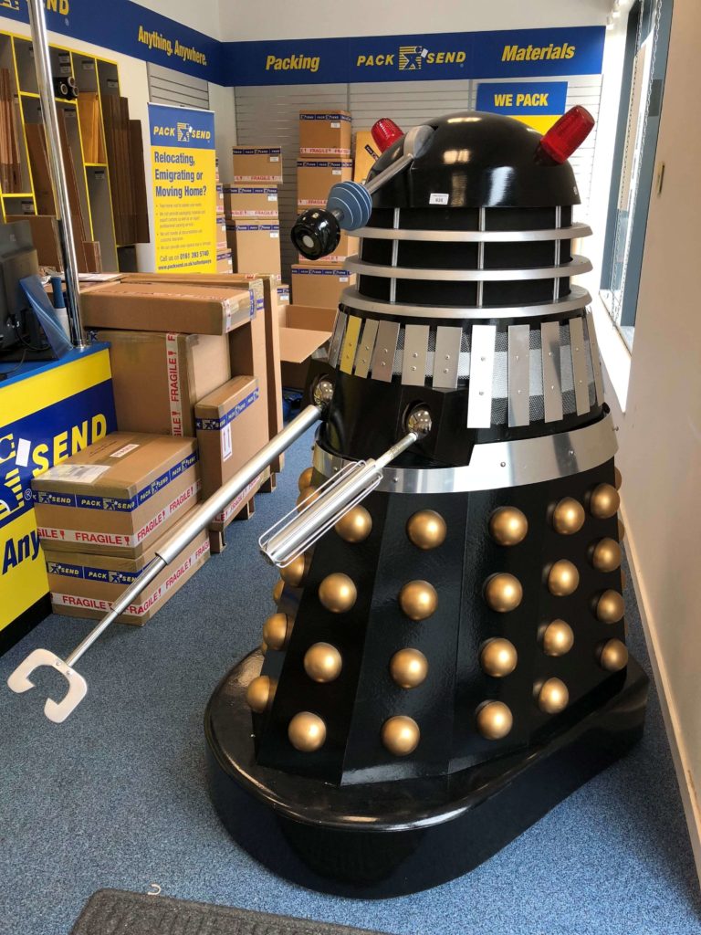 Image for 'PACK & SEND SALFORD QUAYS ASSIST A TIME-LORD FAN WITH DALEK SHIPMENT' post