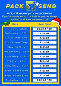 PACK & SEND Cambridge Opening Hours