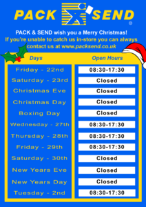 PACK & SEND Elephant & Castle Opening Hours