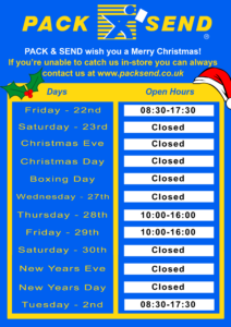 PACK & SEND Leeds North Opening Hours