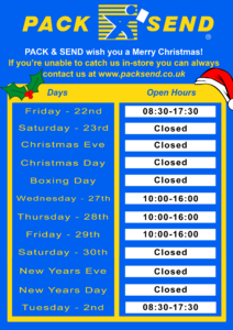PACK & SEND Opening Hours